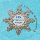 Custom Stock Snowflake Ornament with printed center - USA MADE, 2 1/2