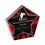 Custom Red Star Velvet Acrylic Award (5in), 5" W, Price/piece