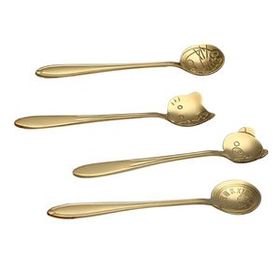 Custom Gold Plating Finished Stainless Steel Spoon, 4.92" L x 1.06" W