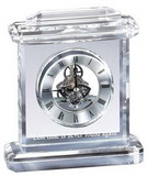 Custom On Track! Crystal Clock Recognition Award - 6 1/4'' x 7''