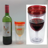 Custom 10oz Double Wall Wine Glass Shaped Tumbler, 3.25