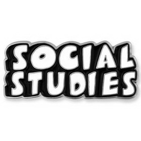 Blank Social Studies Word School Pin, 1 1/4" W x 3/8" H