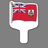 Custom Hand Held Fan W/ Full Color Flag of Bermuda, 7 1/2