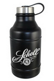 Custom 64 Oz. Growler (Stainless/Black) Vacuum sealed, passivated, double wall