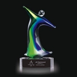 Custom Monza Hand Blown Art Glass Award