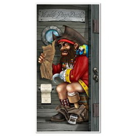 Custom Pirate Captain Restroom Door Cover, 30" W x 5' L