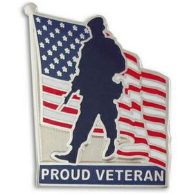 Blank Proud Veteran Pin, 1" H