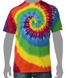 Custom Classic Rainbow Spiral Tie-Dye T-Shirt