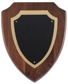 Blank American Walnut Plaque Board w/ Black & Gold Engraving Plate (9"x12")