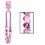 Custom Pink Ribbon Beads, 33" L, Price/piece