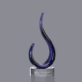 Custom Royal Blaze Hand Blown Art Glass Award (12 1/2