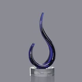 Custom Royal Blaze Hand Blown Art Glass Award (12 1/2")
