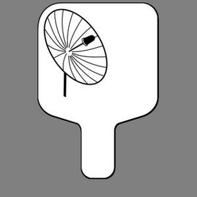Custom Hand Held Fan W/ Satellite Dish (Large/Detail), 7 1/2" W x 11" H