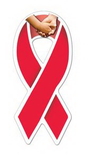 Custom Aids Awareness Ribbon Magnet - 29.1-31 Sq. In. (30 MM Thick)