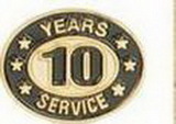 Custom Stock Die Struck Pin (10 Years Service)