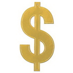Custom Gold Foil Dollar Sign Silhouette, 16" L