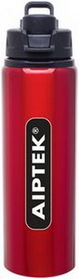 Custom 28 Oz. Red H2Go Surge Aluminum Water Bottle, 10 1/4" H X 3 1/2" Diameter