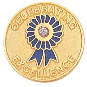Blank Epoxy Enameled Scholastic Award Pin (Celebrating Excellence), 7/8" Diameter
