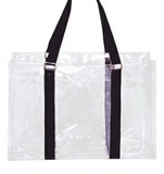 Custom Clear PVC Tote Bag w/ Colored Handle, 11