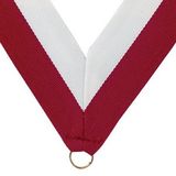 Blank Maroon/White Grosgrain Imported V Neck Ribbon - Medal Holder (30