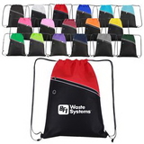 Custom Non-Woven Two-Tone Drawstring Backpack, 13.50