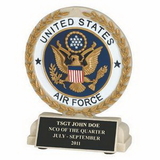 Custom Cast Stone Medal Trophy w/Engraving Plate (U.S. Air Force), 5 1/2