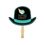 Custom Derby Hat Shape Single HAND FAN, 8" W x 8" H, Price/piece