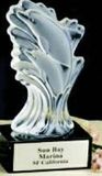 Custom Hand Blown Glass Dolphin Family Award, 8