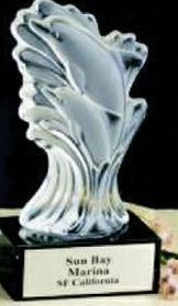 Custom Hand Blown Glass Dolphin Family Award, 8" H