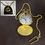 Custom Clip-On Metal Pocket Watch with Chain in Black Faux Suede Pouch (Gold), 1.75" Diameter x 0.375" Thick, Price/piece