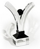 Custom Optic Crystal Award W/ Black Crystal Accent (8 1/2