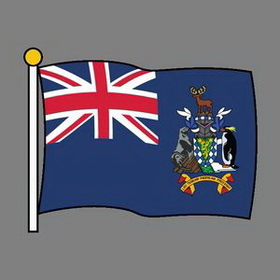12" Ruler W/ Full Color Flag Of South Georgia & South Sandwich Islands