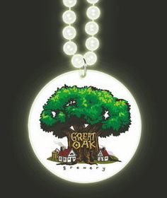 Custom 33" Glow-in-the-Dark Print-n-Toss Beads w/ a 4-Color Process Decal on the Medallion