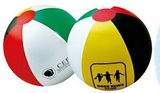 Custom Inflatable Red, Green, Yellow, Black & White Beach Ball (16