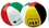 Custom Inflatable Red, Green, Yellow, Black & White Beach Ball (16"), Price/piece