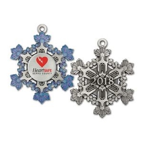Custom 2018 Pewter Gallery Print Snowflake Ornament, 2.25" Diameter