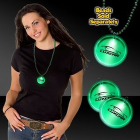Custom Green 2" Lighted Badge W/ Attached J Hook