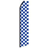 Custom 12' Digitally Printed Blue/White Checkered Swooper Banner