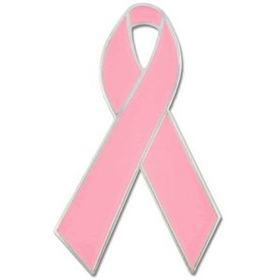 Blank Pink Awareness Ribbon Lapel Pin, 1" H