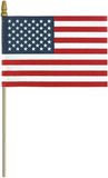 Custom No Fray Economy Cotton U.S. Mounted Flag w/ Gold Spear Flagpole (12