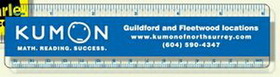 Custom .060 Clear Plastic Rulers 1.5"x6.25" Rectangle / Round Corner, Spot Color