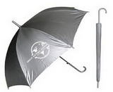 Custom Silver Sleek Stick Umbrella with Hook Handle (46