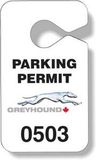 Custom .020 White Gloss Plastic Parking Tag / Permit (2.75