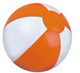 Custom 9" Inflatable Orange & White Beach Ball