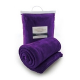 Blank Micro Plush Coral Fleece Blanket (Purple), 50
