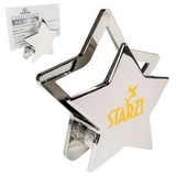 Custom Chrome Metal Star Memo/Card Holder, 2 3/4