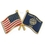 Blank Oregon & Usa Crossed Flag Pin, 1 1/8" W, Price/piece