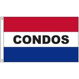Custom Condos 3' x 5' Message Flag with Heading and Grommets