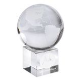 Custom Optical Crystal Globe Award on Base