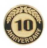 Custom 10 Years Anniversary Round Stock Die Struck Pin